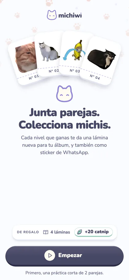 Captura de la app: Bienvenida