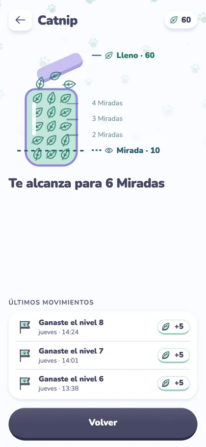 Captura de la app: Catnip